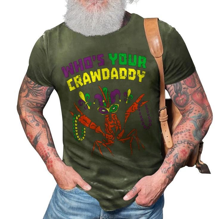 Whos Your Crawdaddy Crawfish Jester Beads Funny Mardi Gras  3D Print Casual Tshirt