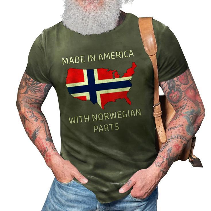 Womens Made In America With Norwegian Parts &8211 Norway And Usa Pride  3D Print Casual Tshirt