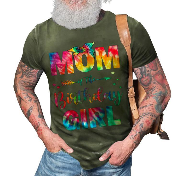 Womens Mom Of The Birthday Girl Mama Mother And Daughter Tie Dye  3D Print Casual Tshirt