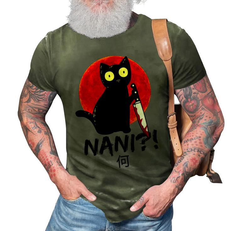 Womens Nani What Red Moon Black Cat Omae Wa Meme Kitten Gift  V2 3D Print Casual Tshirt