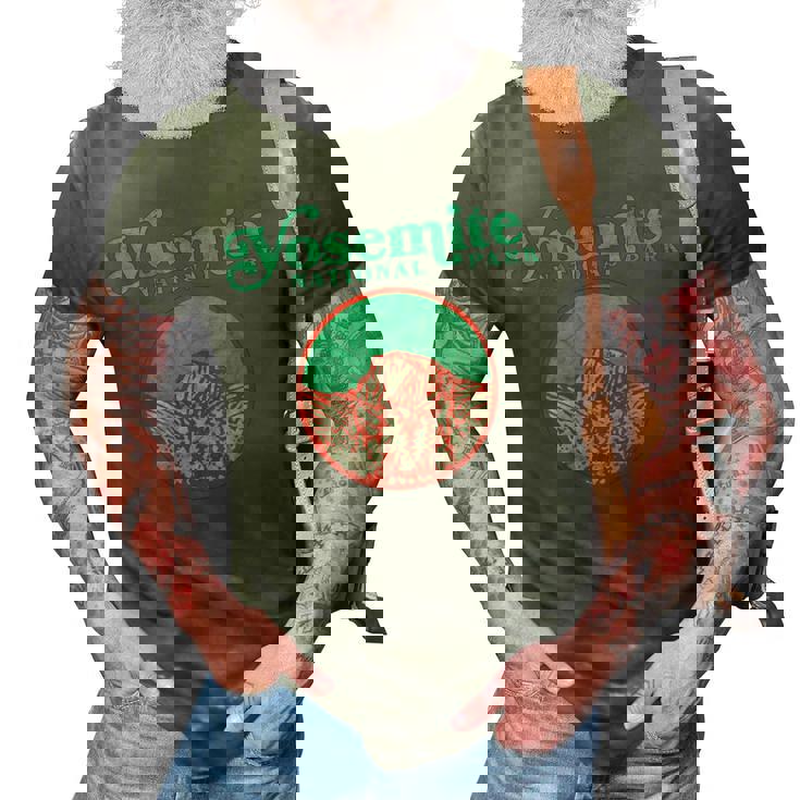 Womens Vintage 80S Badge Yosemite National Park Half Dome Graphic  3D Print Casual Tshirt