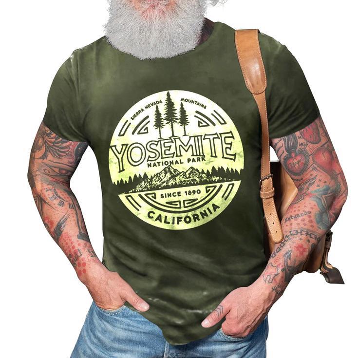 Yosemite National Park Distressed Minimalist  3D Print Casual Tshirt