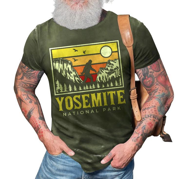 Yosemite National Park Us Bigfoot Sasquatch Yeti Funny Gift  3D Print Casual Tshirt