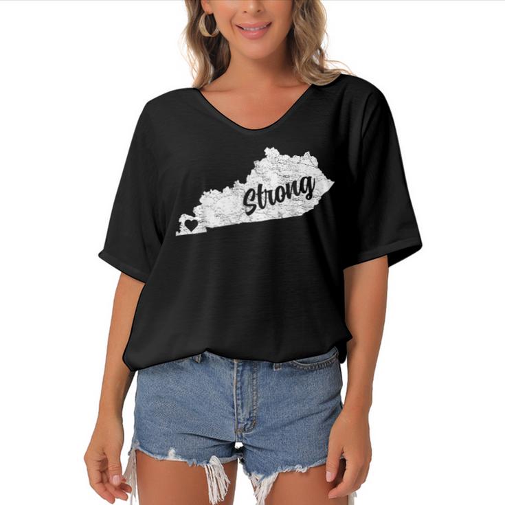 Women's Bat Sleeves V-Neck Blouse