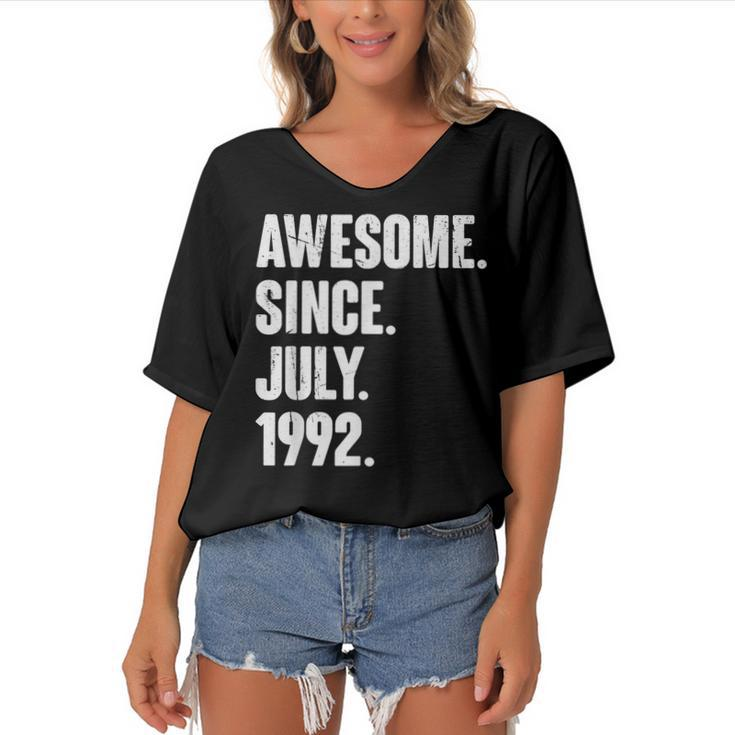 30 Year Old Gift 30Th Birthday Awesome Since July 1992   Women's Bat Sleeves V-Neck Blouse