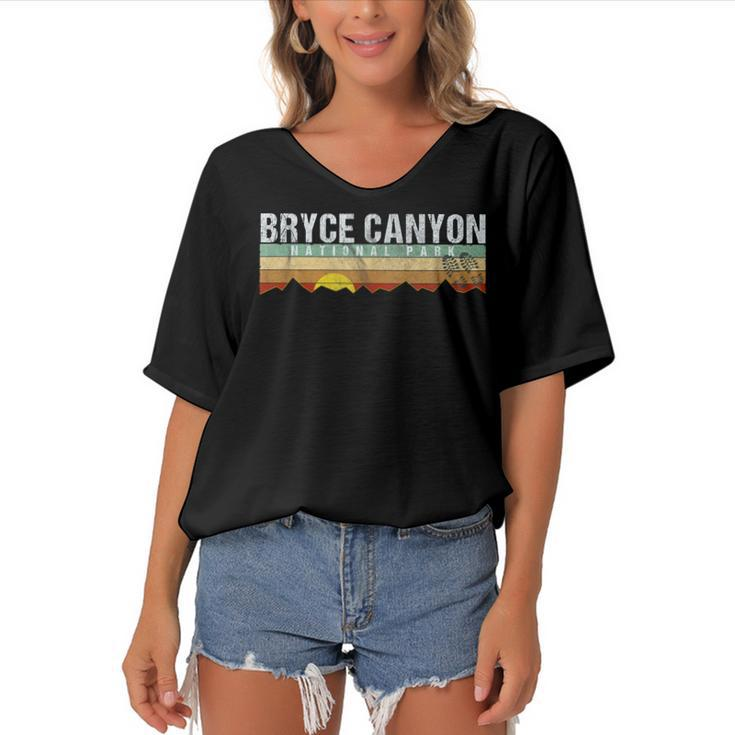 Bryce Canyon National Park  - Utah Camping Hiking  Women's Bat Sleeves V-Neck Blouse