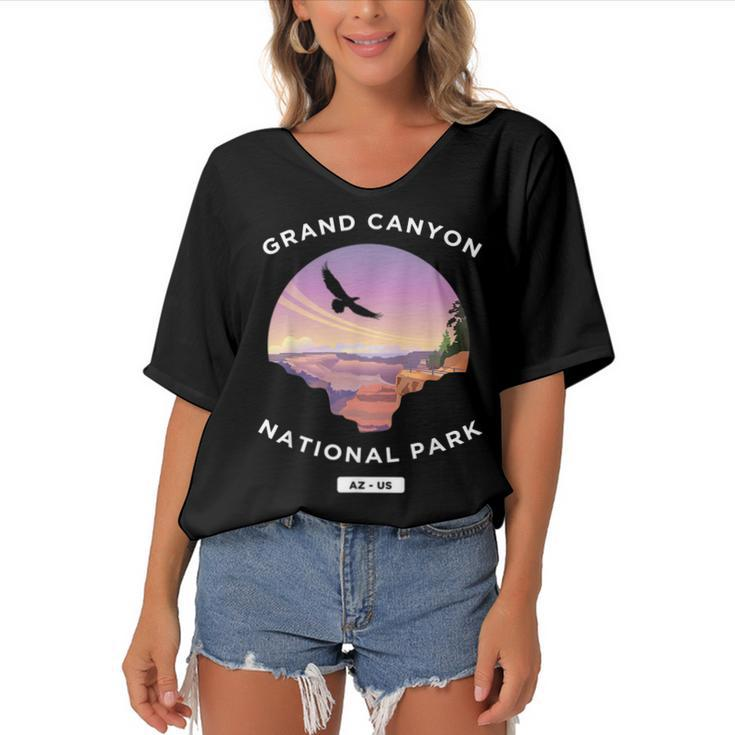 Grand Canyon Arizona Us National Park Travel Hiking  Women's Bat Sleeves V-Neck Blouse
