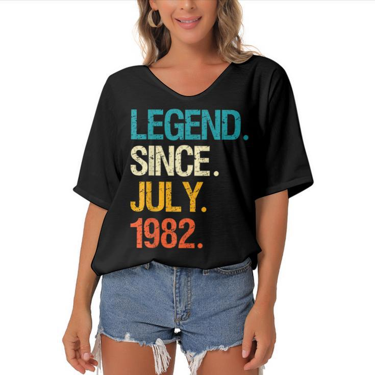 Legend Since July 1982 40 Year Old Bday 40Th Birthday  Women's Bat Sleeves V-Neck Blouse