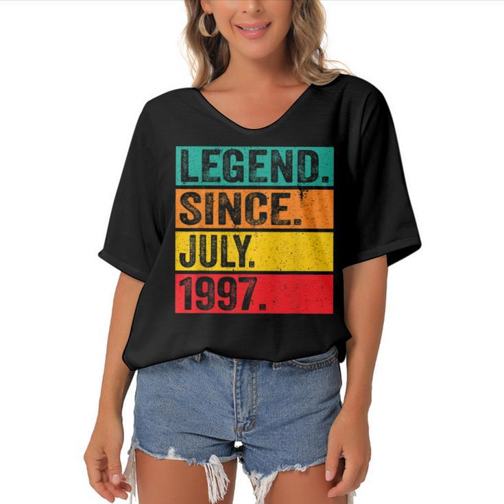 Legend Since July 1997 25Th Birthday 25 Years Old Vintage  Women's Bat Sleeves V-Neck Blouse