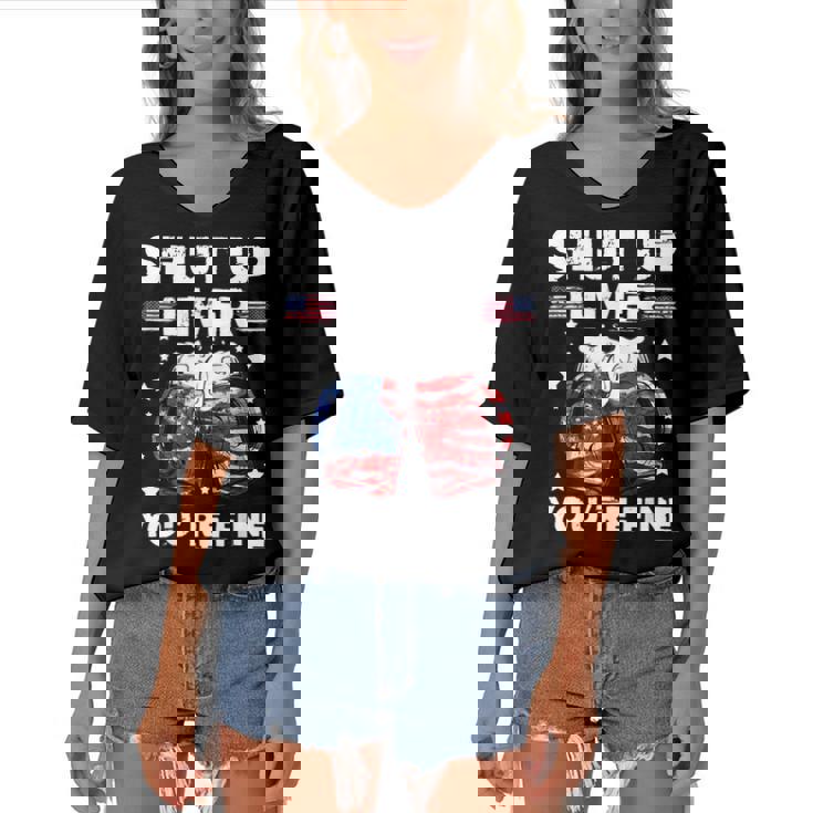 Shut Up Liver Youre Fine 4Th Of July Beer Drinking Drunk   Women's Bat Sleeves V-Neck Blouse