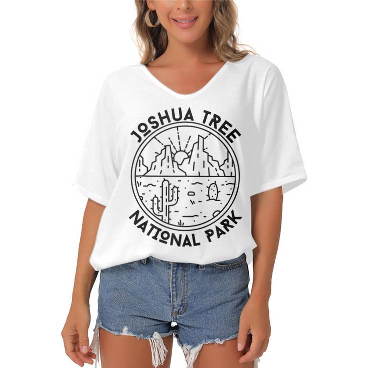 Joshua Tree National Park California Nature Hike Outdoors  Women's Bat Sleeves V-Neck Blouse