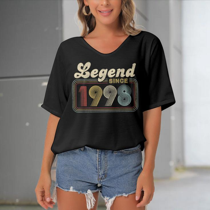 24 Years Old 24Th Birthday Decoration Legend Since 1998 Women's Bat Sleeves V-Neck Blouse