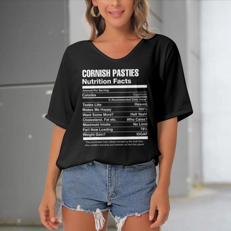 Cornish Pasties Nutrition Facts Funny Women's Bat Sleeves V-Neck Blouse