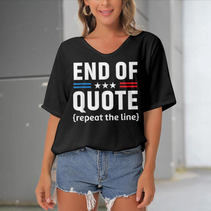 Funny Joe End Of Quote Repeat The Line V2 Women's Bat Sleeves V-Neck Blouse