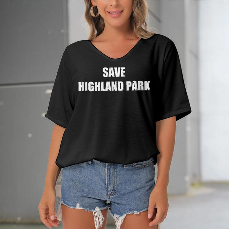 Save Highland Park V2 Women's Bat Sleeves V-Neck Blouse