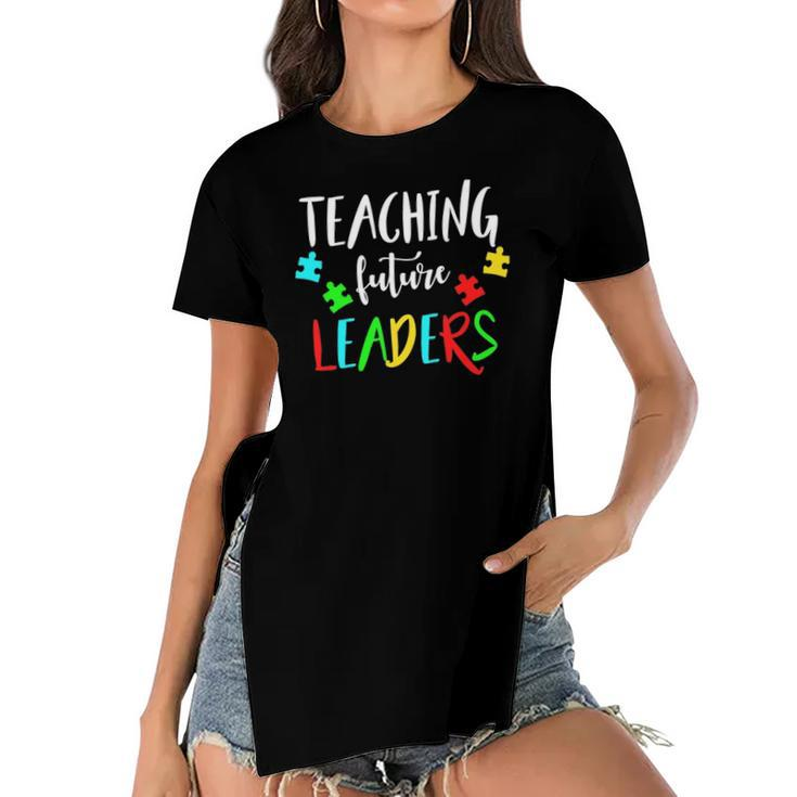 Autism Teacher Design Gift For Special Education Women's Short Sleeves T-shirt With Hem Split