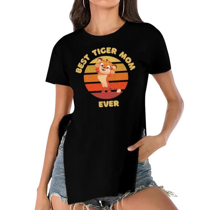Funny Best Tiger Mom Ever Women's Short Sleeves T-shirt With Hem Split