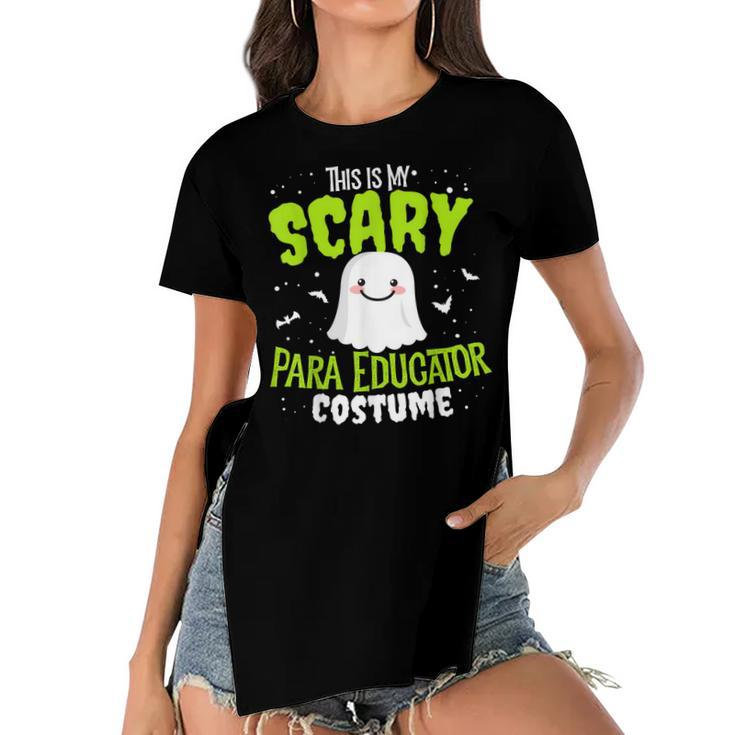Funny Para Educator Halloween School Nothing Scares Easy Costume  Women's Short Sleeves T-shirt With Hem Split