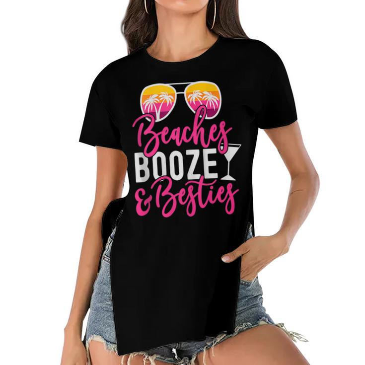 Girls Trip Girls Weekend Friends Beaches Booze & Besties  V3 Women's Short Sleeves T-shirt With Hem Split