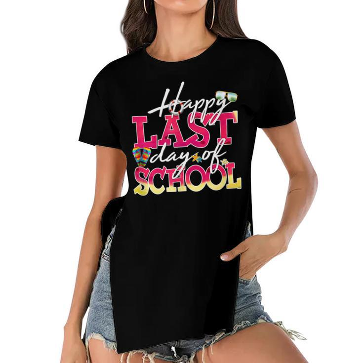 Hello Summer Teacher Student Kids Happy Last Day Of School  Women's Short Sleeves T-shirt With Hem Split