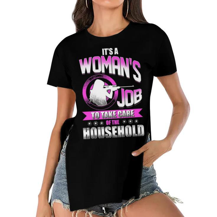 Its A Womans Job Women's Short Sleeves T-shirt With Hem Split