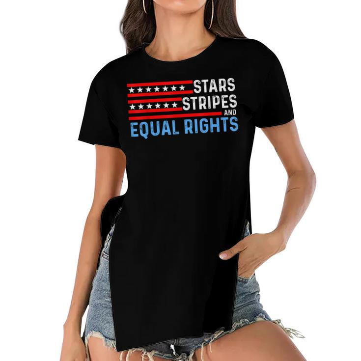 Pro Choice Feminist 4Th Of July - Stars Stripes Equal Rights  Women's Short Sleeves T-shirt With Hem Split
