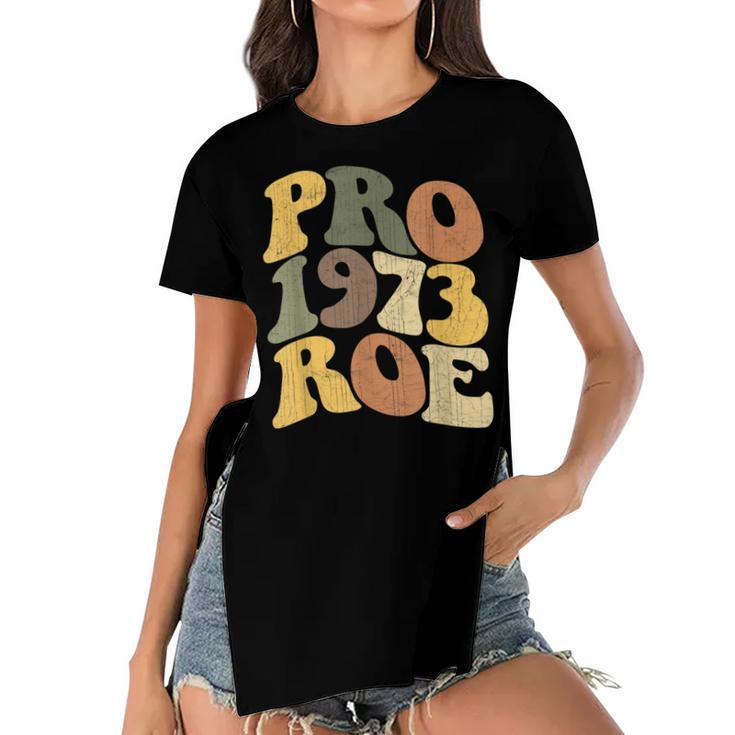 Pro Roe 1973  V8 Women's Short Sleeves T-shirt With Hem Split