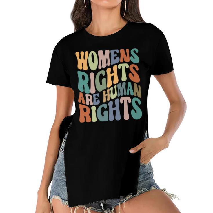 Womens Rights Are Human Rights Hippie Style Pro Choice V2 Women's Short Sleeves T-shirt With Hem Split