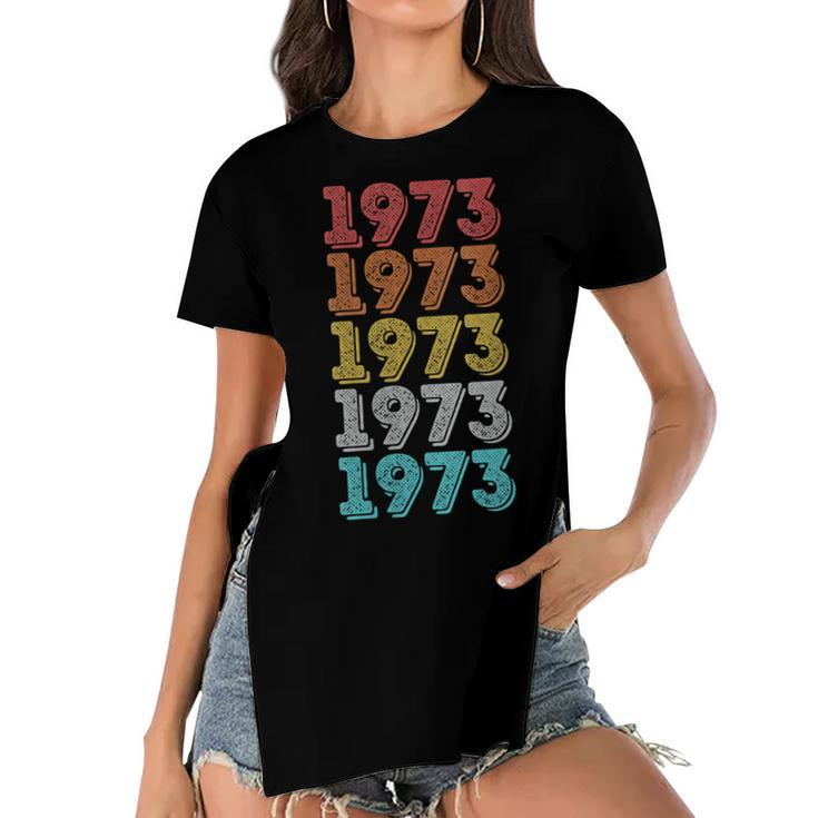 Womens Vintage Pro Choice 1973 Womens Rights Feminism Roe V Wade  Women's Short Sleeves T-shirt With Hem Split