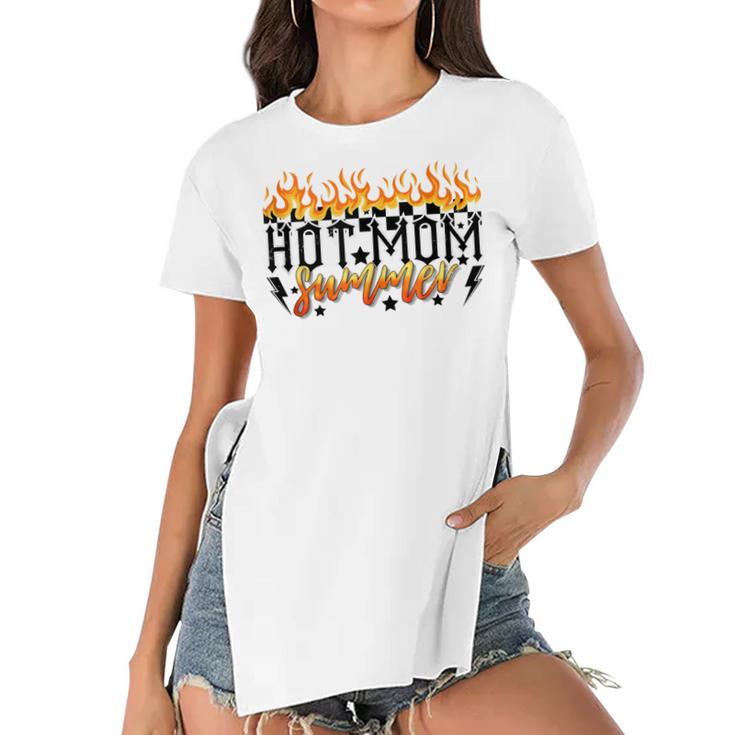 Women's Short Sleeves T-shirt With Hem Split
