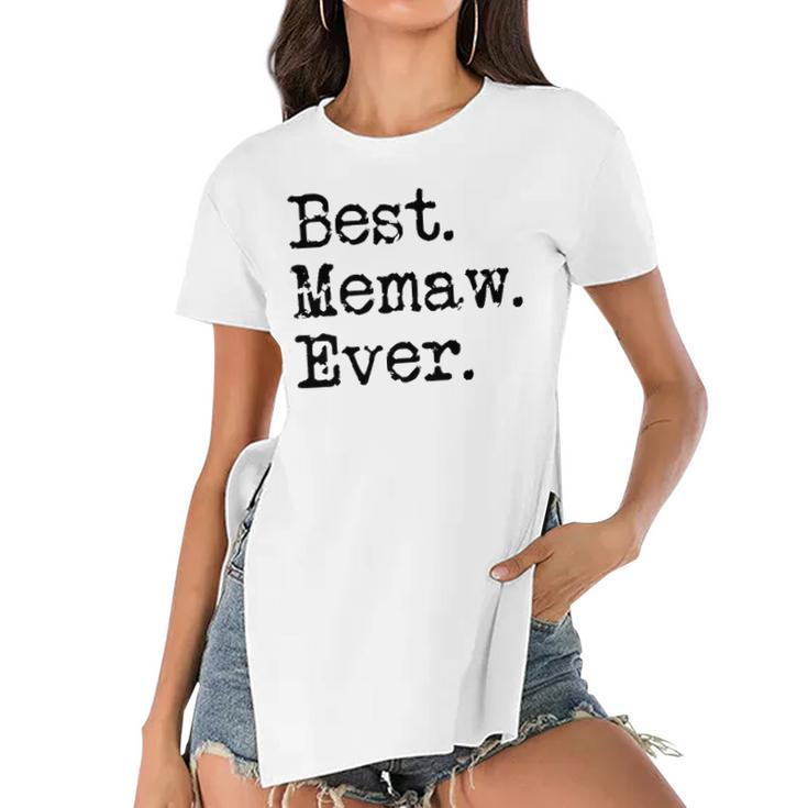 Womens Best Memaw Ever Grandmother Grandma Gift From Grandchildren Women's Short Sleeves T-shirt With Hem Split