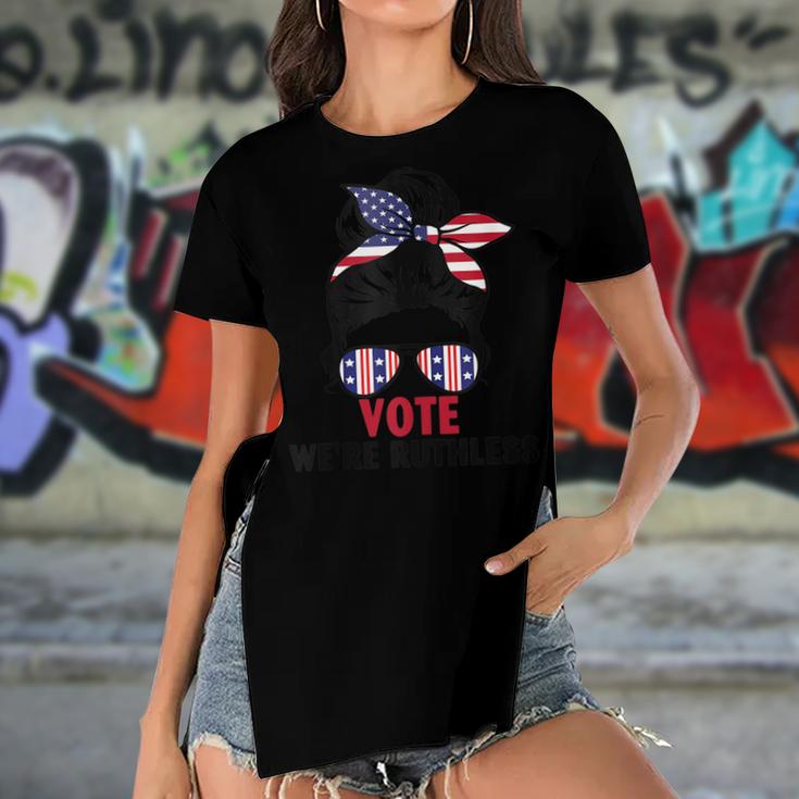 Women Vote Were Ruthless  Women's Short Sleeves T-shirt With Hem Split