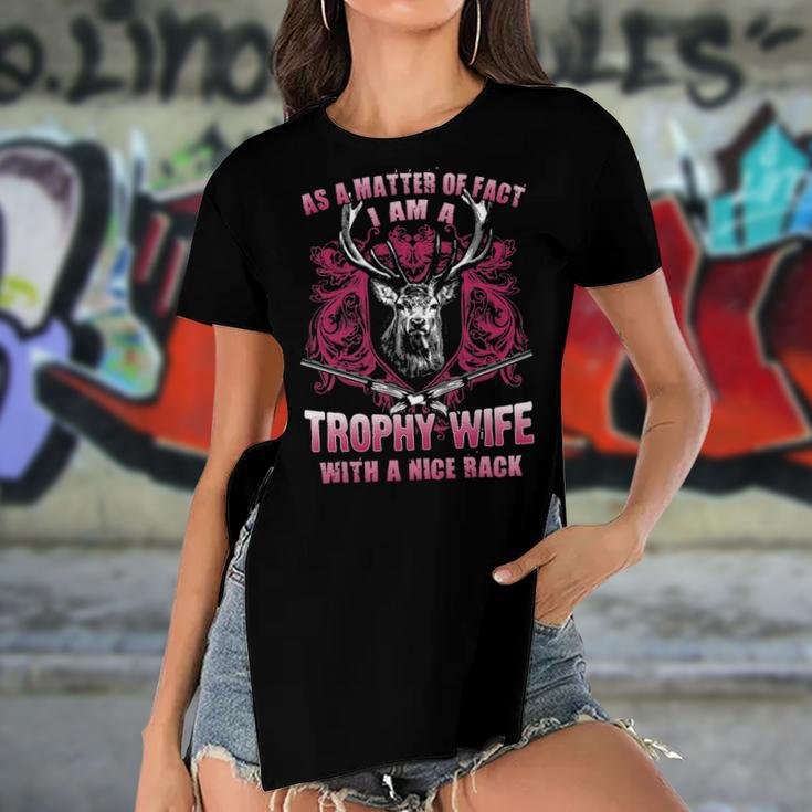 As A Matter Of Fact - Trophy Wife Women's Short Sleeves T-shirt With Hem Split
