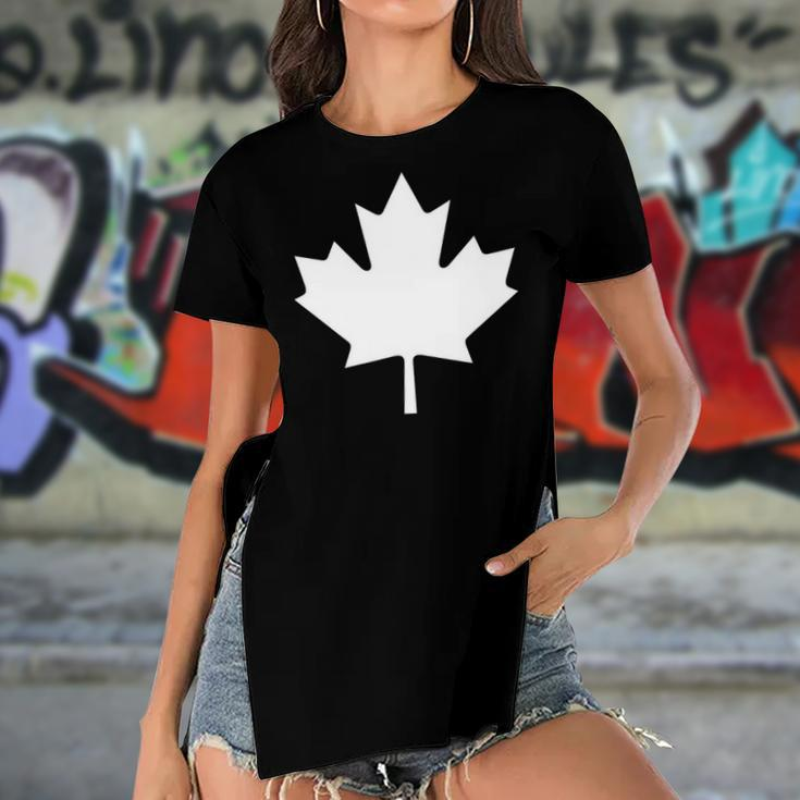 Canadian Flag Women Men Kids Maple Leaf Canada Day Women's Short Sleeves T-shirt With Hem Split