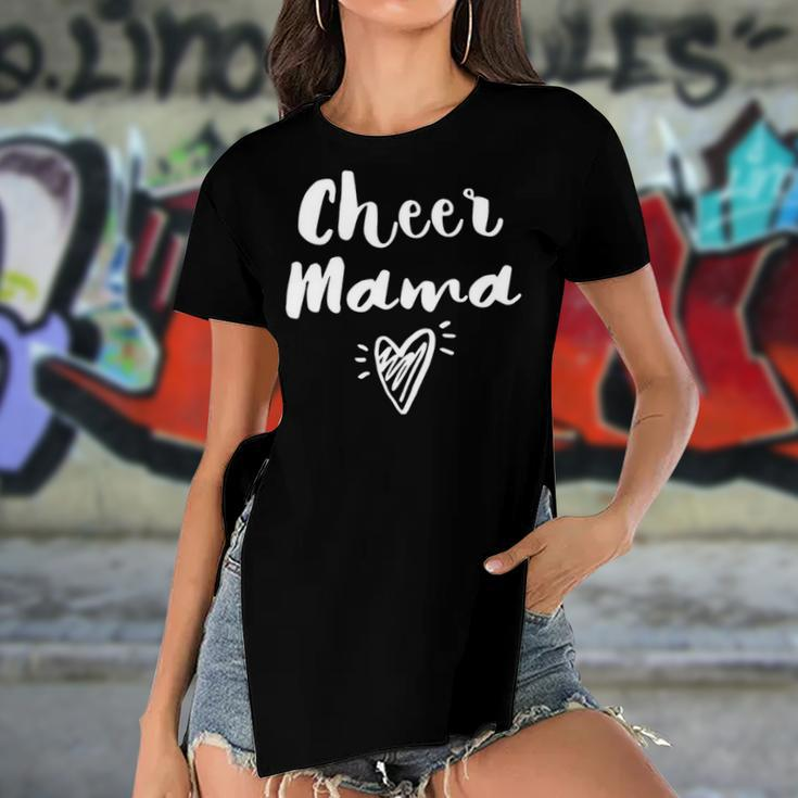 Cheerleader Mom Gifts- Womens Cheer Team Mother- Cheer Mom Pullover Women's Short Sleeves T-shirt With Hem Split