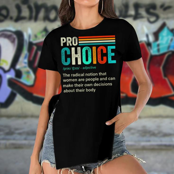 Pro Choice Definition Feminist Womens Rights Retro Vintage Women's Short Sleeves T-shirt With Hem Split