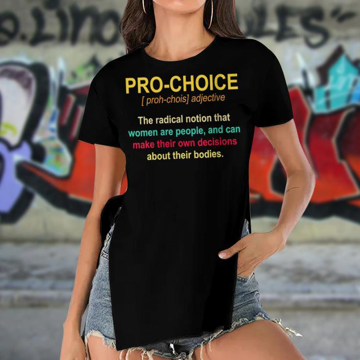 Womens Pro Choice Definition Womens Rights Feminist Retro Women's Short Sleeves T-shirt With Hem Split
