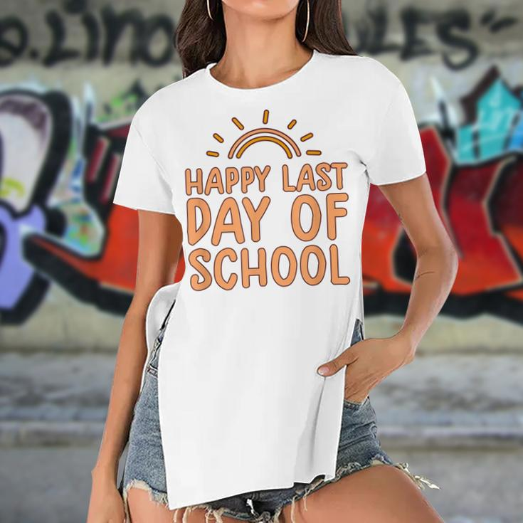 Happy Last Day Of School Students And Teachers Graduation V3 Women's Short Sleeves T-shirt With Hem Split