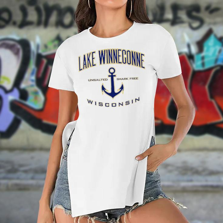 Lake Winneconne Wi For Women &Amp Men Women's Short Sleeves T-shirt With Hem Split