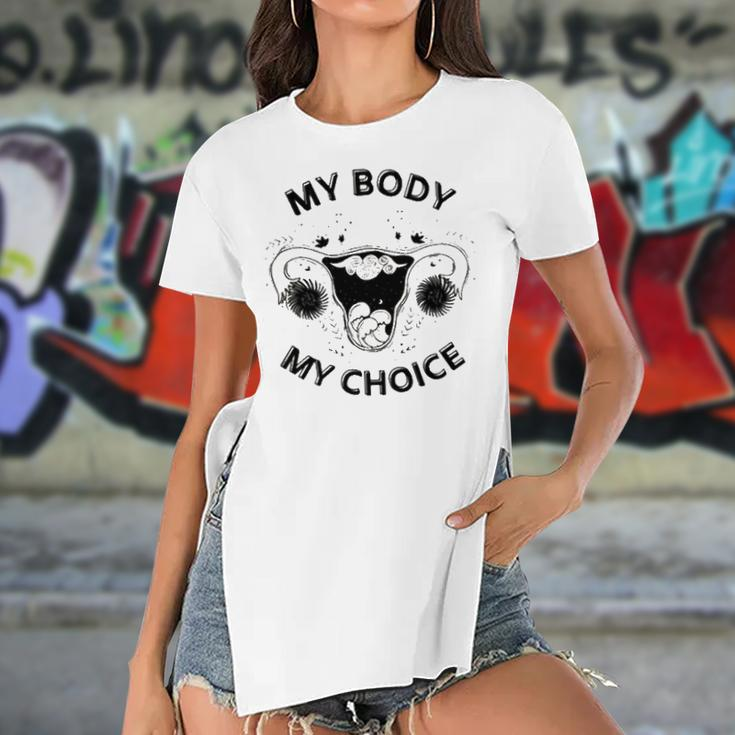 Pro-Choice Texas Women Power My Uterus Decision Roe Wade Women's Short Sleeves T-shirt With Hem Split