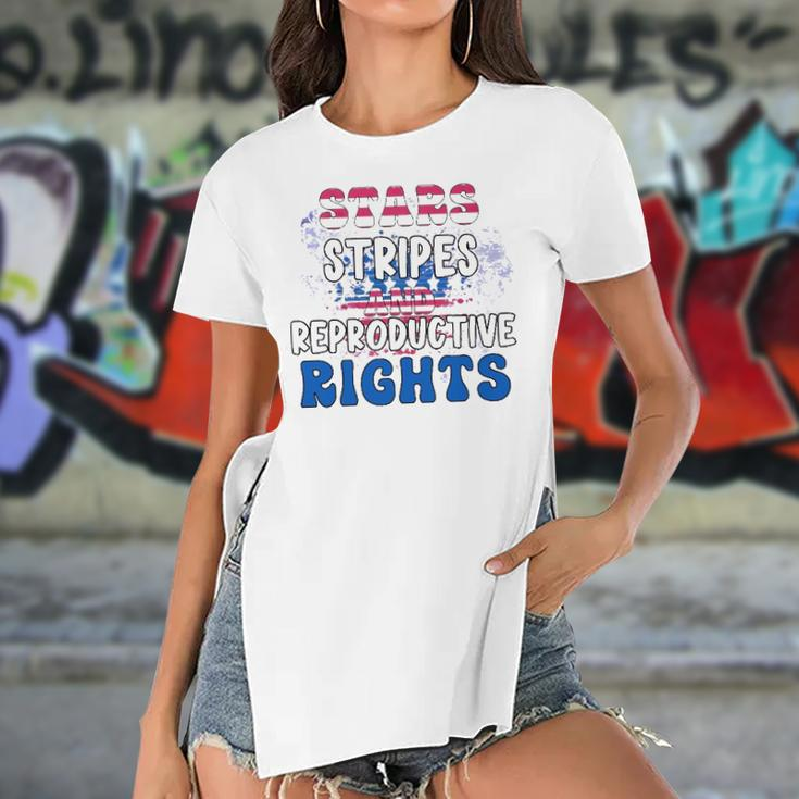 Stars Stripes Reproductive Rights 4Th Of July 1973 Protect Roe Women&8217S Rights Women's Short Sleeves T-shirt With Hem Split
