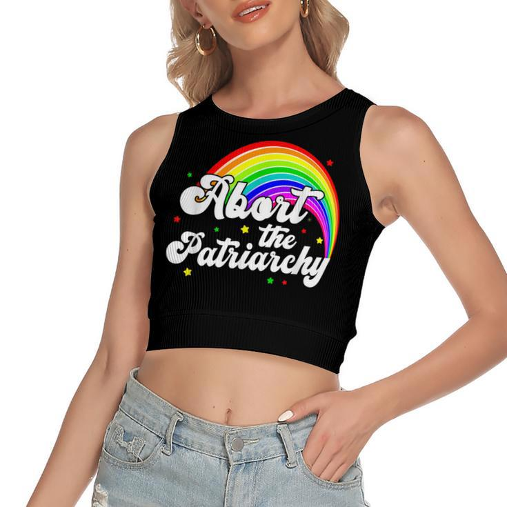 Abort The Patriarchy Womens Pro Choice Feminism Feminist  Women's Sleeveless Bow Backless Hollow Crop Top