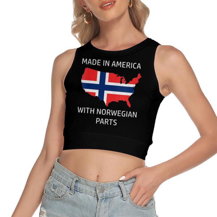 Made In America With Norwegian Parts &8211 Norway And Usa Pride Women's Crop Top Tank Top