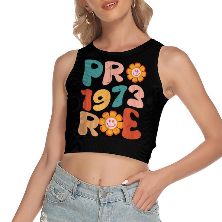 Pro Roe 1973 Womens My Body Choice Mind Your Own Uterus  Women's Sleeveless Bow Backless Hollow Crop Top