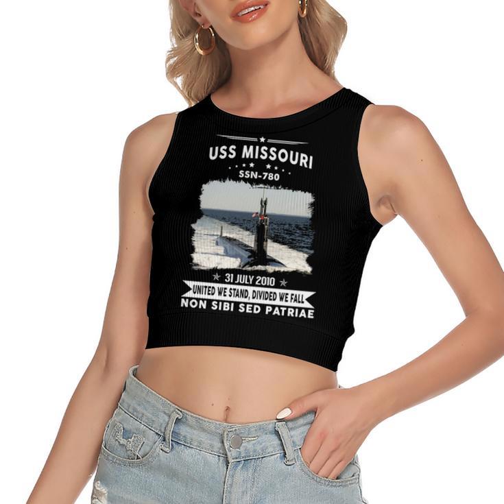 Uss Missouri Ssn  Women's Sleeveless Bow Backless Hollow Crop Top