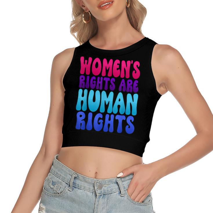 Womens Rights Are Human Rights Womens Pro Choice  Women's Sleeveless Bow Backless Hollow Crop Top
