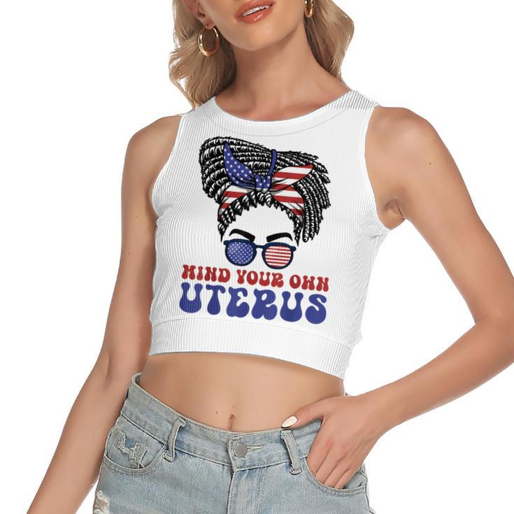 Mind Your Own Uterus Pro Choice Feminist Womens Rights  Women's Sleeveless Bow Backless Hollow Crop Top