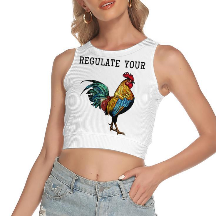 Pro Choice Feminist Womens Right Funny Saying Regulate Your  Women's Sleeveless Bow Backless Hollow Crop Top