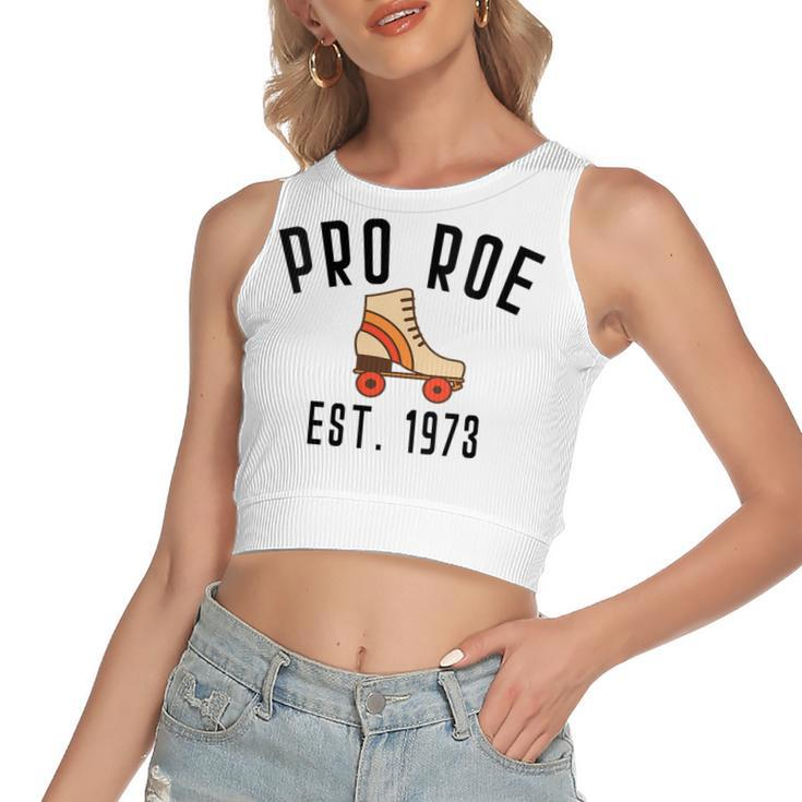 Womens Pro Roe 1973 70S 1970S Rights Vintage Retro Skater Skating  Women's Sleeveless Bow Backless Hollow Crop Top