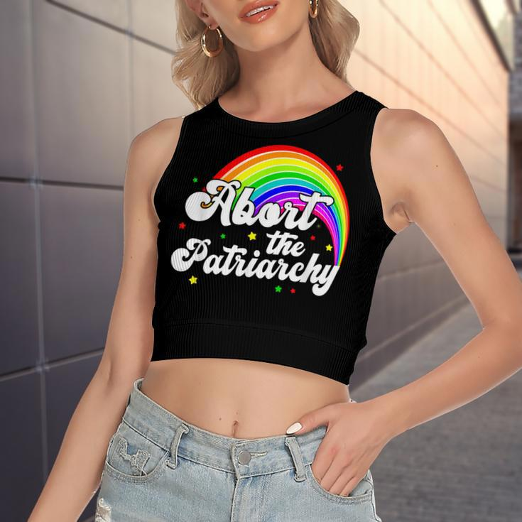 Abort The Patriarchy Womens Pro Choice Feminism Feminist Women's Sleeveless Bow Backless Hollow Crop Top